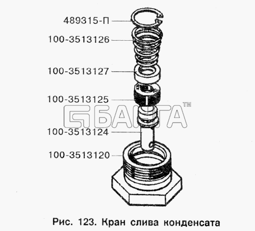 ЗИЛ ЗИЛ-433100 Схема Кран слива конденсата-176 banga.ua